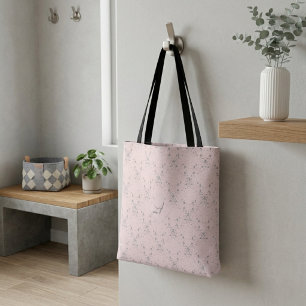 Simple Elegant Blush Pink Glitter Pattern Monogram Tote Bag