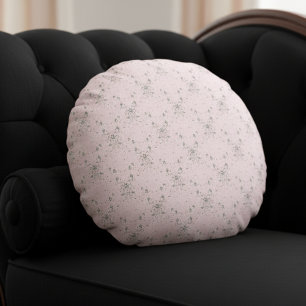 Simple Elegant Blush Pink Glitter Pattern Round Pillow