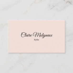 Simple Elegant Blush Pink Professional Script Business Card