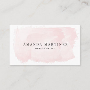 Simple Elegant Blush Pink Watercolor Business Card