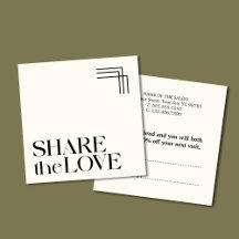 Simple Elegant Boho Black White Referral Card