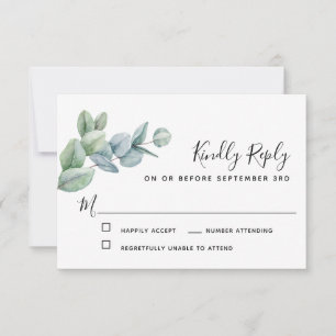 Simple Elegant Boho Eucalyptus Greenery RSVP