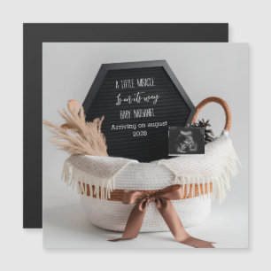 Simple elegant boho pregnancy announcement card