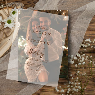 Simple Elegant Boho Rustic Wedding Vellum Invitations