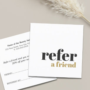 Simple Elegant Bold Beauty Salon Referral Card