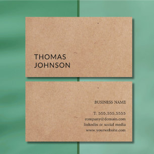 Simple Elegant Bold PRINTED Kraft Paper Consultant Business Card