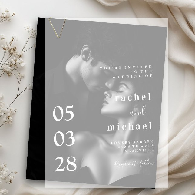 Simple, Elegant, Bold, Wedding,  Vellum Invitations (Simple, Elegant, Bold, Wedding, Vellum Invitations)