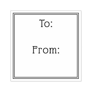 Simple elegant border to from gift label rubber stamp