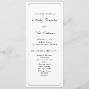 Simple Elegant Border Wedding Ceremony Program