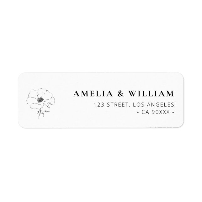 simple elegant botanical address label (Front)