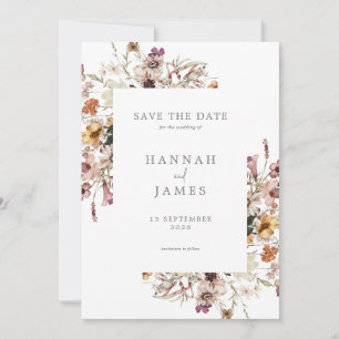 Simple Elegant Botanical Floral Wedding Save The Date