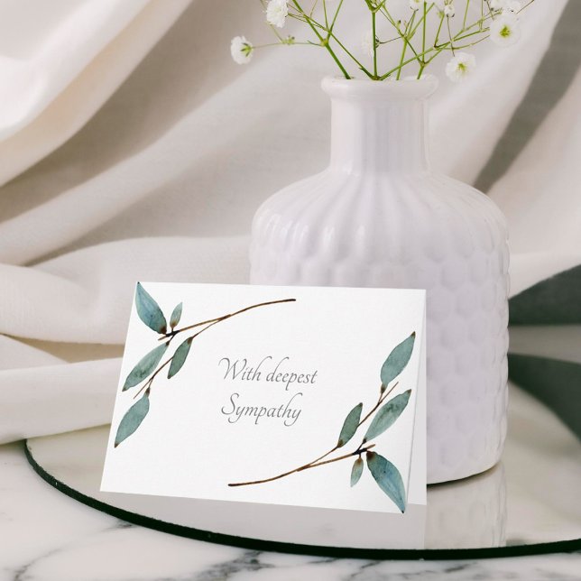Simple Elegant Botanical Sympathy Card (Creator Uploaded)