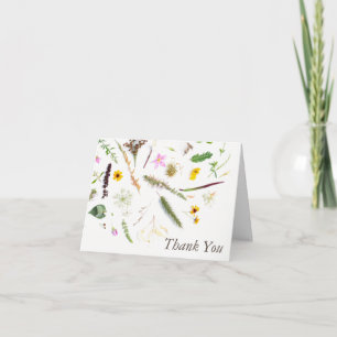 Simple Elegant Botanical Wild Flower Wedding Thank You Card