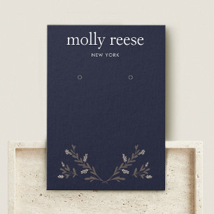 Simple Elegant Branch Navy Earring Display Card