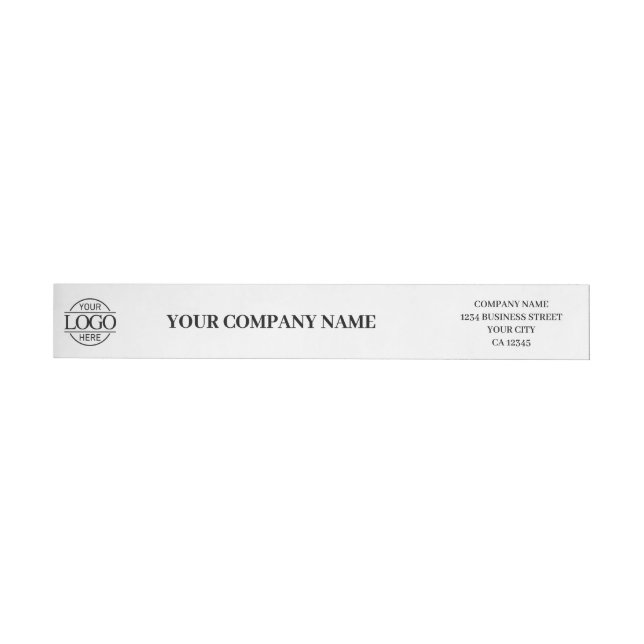 Simple Elegant Branded Black & White Business Logo Wrap Around Label (Individual)