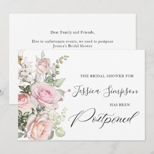 Simple Elegant Bridal Shower Change the Date Invitation