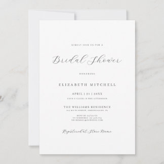 Simple Elegant Bridal Shower Invitation
