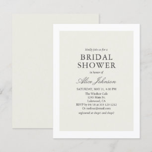 Simple Elegant Bridal Shower Invitation Postcard