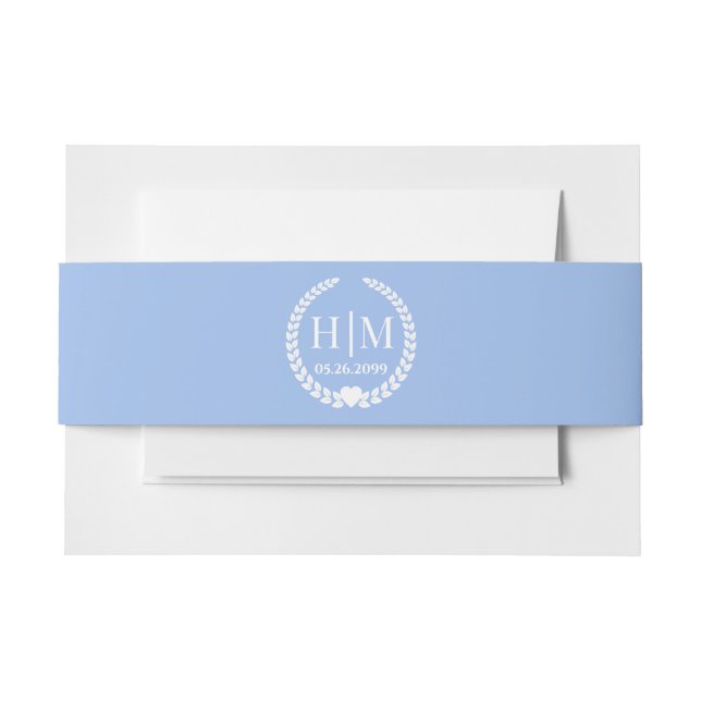 Simple Elegant Bride and Groom Monogram Invitation Belly Band (Front Example)