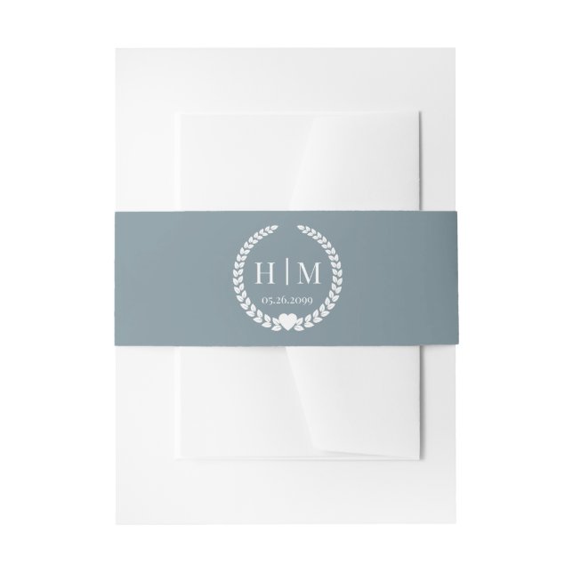 Simple Elegant Bride and Groom Monogram  Invitation Belly Band (Front Example)