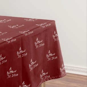 Simple Elegant Bride and Groom Names Wedding Tablecloth
