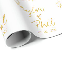 Simple Elegant Bride & Groom Names Wedding Wrappin