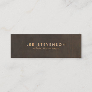 Simple Elegant Brown Leather Look Professional Mini Business Card