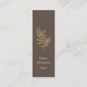 Simple Elegant Brown Mini Business Card