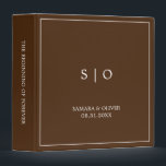 Simple Elegant Brown Monogram | Wedding Album 3 Ri Binder<br><div class="desc">Our modern simple monogrammed wedding album features a contemporary minimalist design, showcasing the newlyweds initials, wedding date and a message on the spine saying "The beginning of forever". Use this album to highlight your dating, engagement and wedding memories, or, feature snapshots from your wedding photo booth, your honeymoon, and more!...</div>