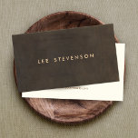 Simple Elegant Brown Suede Look Gentleman's Business Card<br><div class="desc">Realistic digital image of dark brown leather textured background.</div>