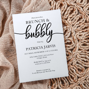Simple Elegant Brunch And Bubbly Bridal Shower Invitation