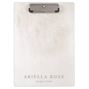 Simple Elegant Brushed White Marble Clipboard