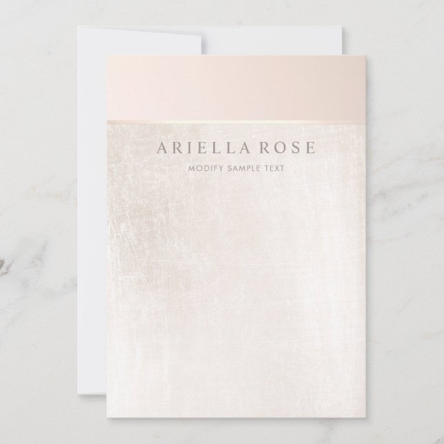 Simple Elegant Brushed White Marble Invitation (Front)