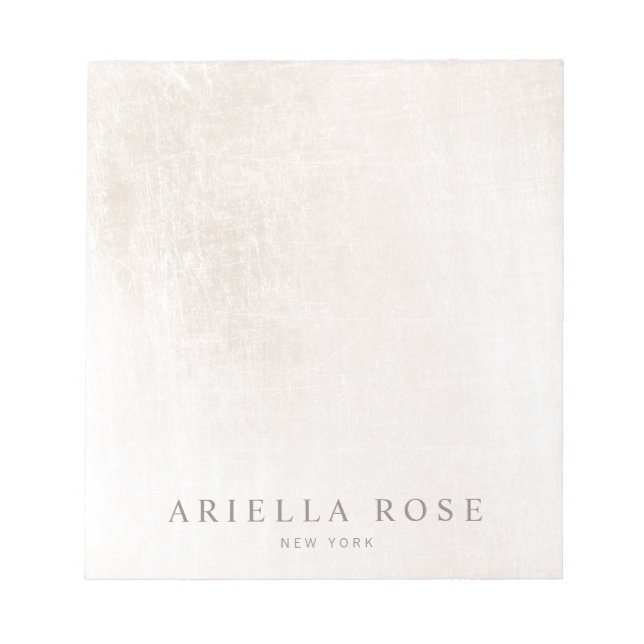 Simple Elegant Brushed White Marble Professiona Notepad (Front)