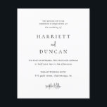 Simple Elegant Budget Wedding Invitation<br><div class="desc">Classic and elegant budget wedding invitation featuring a simple layout with your first names in a large font along with traditional wording and accent words in a modern script.  The clean and minimalist layout make this black and white wedding invitation great for a formal wedding.</div>