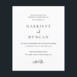Simple Elegant Budget Wedding Invitation<br><div class="desc">Classic and elegant budget wedding invitation featuring a simple layout with your first names in a large font along with traditional wording and accent words in a modern script.  The clean and minimalist layout make this black and white wedding invitation great for a formal wedding.</div>