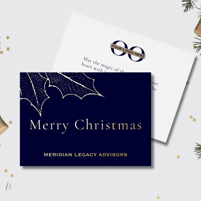 Simple Elegant Business Christmas Card with Logo (Creator Uploaded)