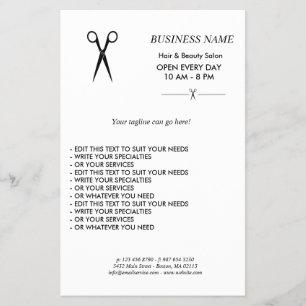 Simple elegant business light beauty salon flyer