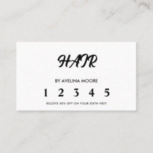 Simple elegant business light beauty salon loyalty card