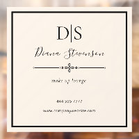 Simple Elegant Business Salon Name Initial Beige