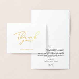 Simple Elegant Business Thank you Gold Foil Card