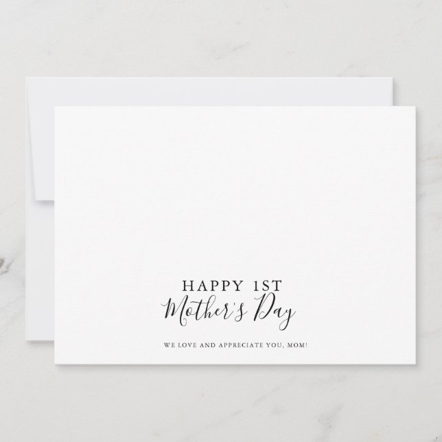 Simple Elegant Calligraphy 1st Mother's Day Card (Front)