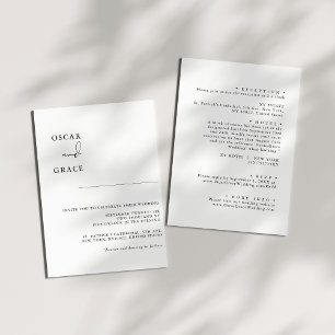 Simple Elegant Calligraphy All In One Wedding Invitation