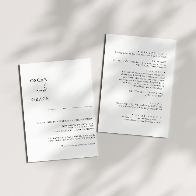 Simple Elegant Calligraphy All In One Wedding Invitation (Creator Uploaded)