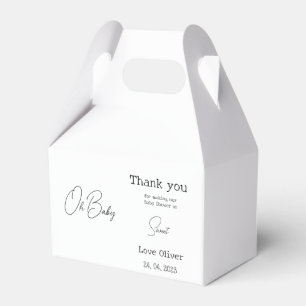 Simple Elegant Calligraphy Baby Shower Favor Box