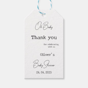 Simple Elegant Calligraphy Baby Shower Gift Tags