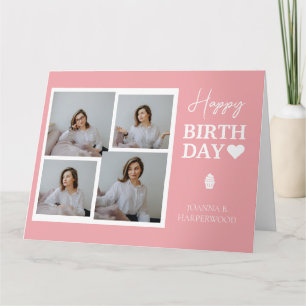 Simple Elegant Calligraphy Birthday Stylish Photo Card
