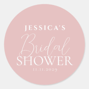 Simple Elegant Calligraphy Bridal Shower Classic Round Sticker