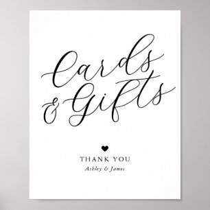 Simple Elegant Calligraphy Cards and Gifts Wedding Poster