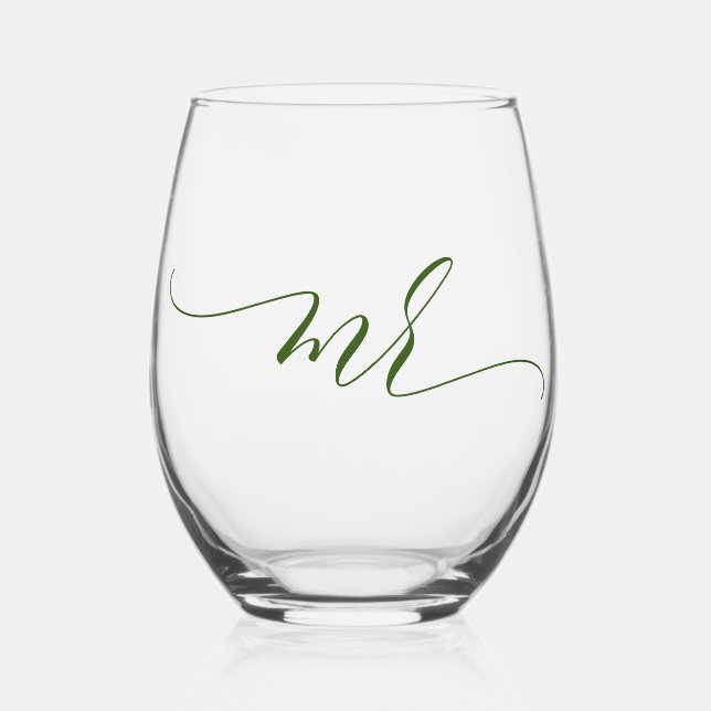 Simple Elegant Calligraphy Mr. Stemless Wine Glass (Front)
